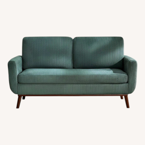 Used 65" Corduroy Loveseat With Matching Pillows Sofa for sale on AptDeco