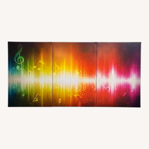 Used Colorful 3-Piece Music Notes Canvas Wall Art Set for sale on AptDeco