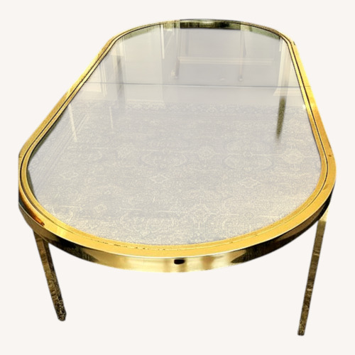 Used Vintage/Antique Oval Glass Dining Table for sale on AptDeco