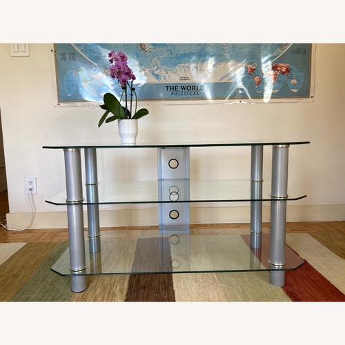 Used 3-Tiered Glass Media Console for sale on AptDeco
