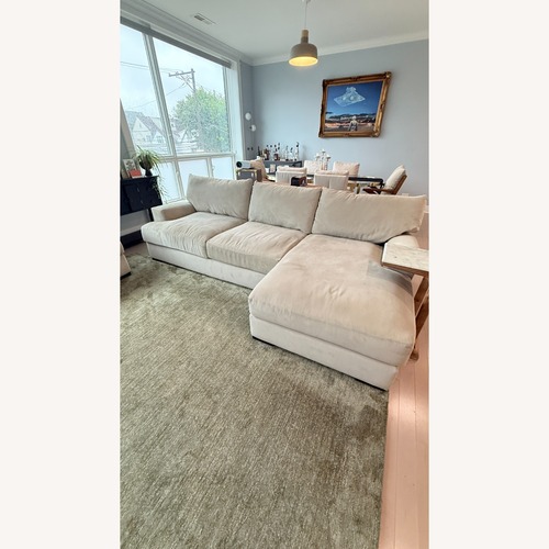 Used Macy's Rhyder Light Brown Fabric 2 Piece Sectional for sale on AptDeco