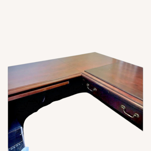 Used HON Office Furniture Dark Brown Wood Desk for sale on AptDeco