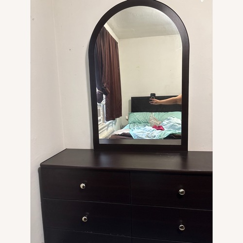 Used Dark Brown Dresser with Mirror for sale on AptDeco