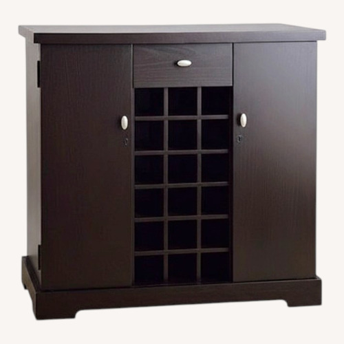 Used Crate & Barrel Spirits Dark Brown Wood Bar Cart for sale on AptDeco