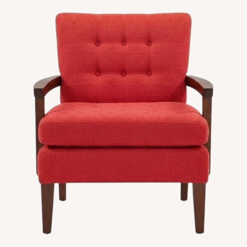 Used Crate & Barrel Cavett Walnut Upholstered Armchair for sale on AptDeco