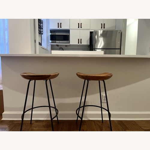 Used 2 Pottery Barn Atticus Bar Stools for sale on AptDeco