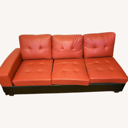 Used Ashley Furniture Red Leather 3+ Seater Sofa for sale on AptDeco