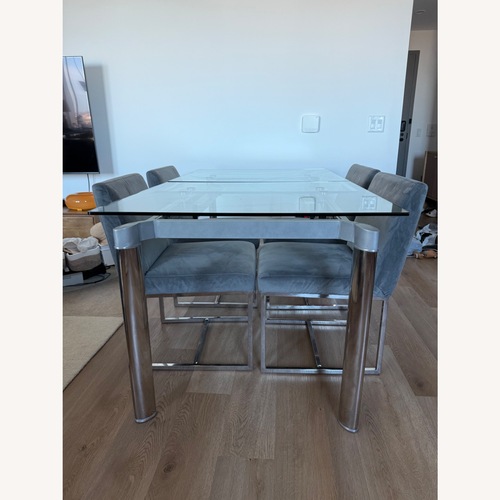 Used Extendable Glass Dining Table for sale on AptDeco