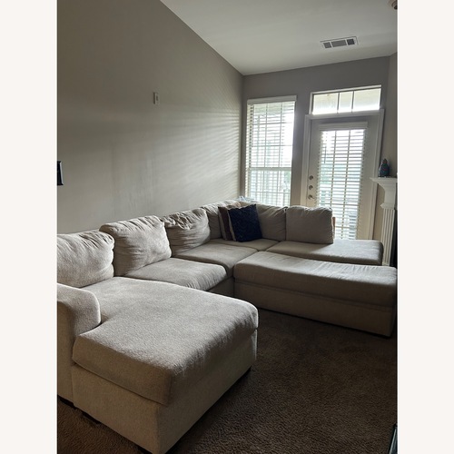 Used Beige 3 Piece Sectional With Storage Ottoman for sale on AptDeco