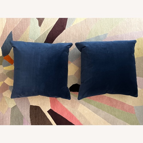 Used Jonathan Adler Navy Velvet Pillows - Set of 2 for sale on AptDeco