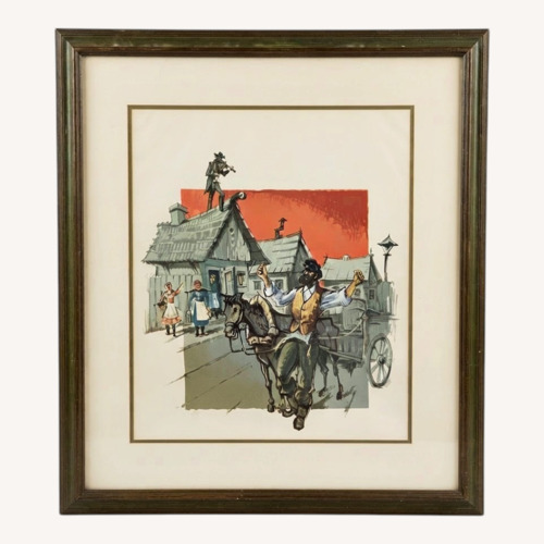 Used Fiddler on the Roof Framed Lithograph Print for sale on AptDeco
