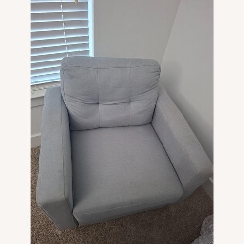 Used Light Gray Quilted Armchair for sale on AptDeco