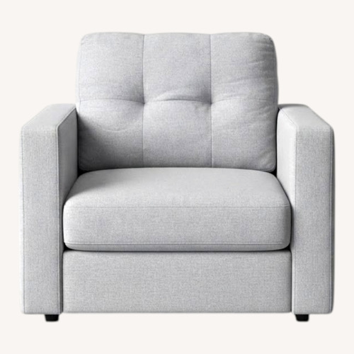 Used Light Gray Quilted Armchair for sale on AptDeco
