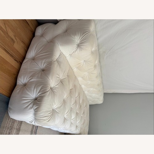 Used Restoration Hardware White Soho Tufted Armless Sofa for sale on AptDeco