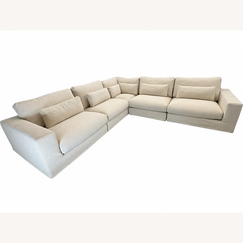 Used Restoration Hardware Lugano 5-Piece Sectional – Sand, Down-Feather for sale on AptDeco