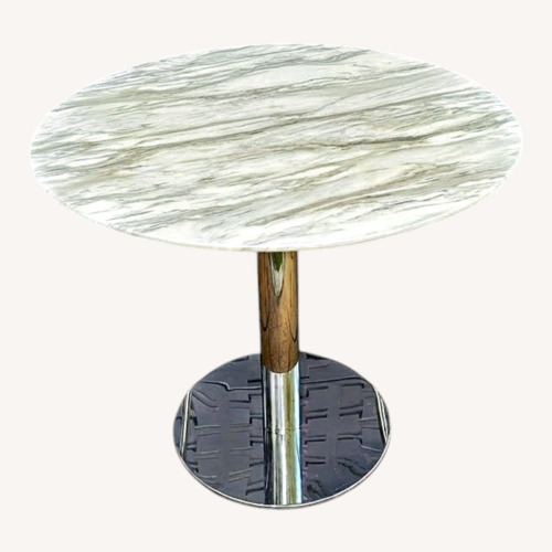 Used Jordan's Furniture 36" Round Marble Table for sale on AptDeco