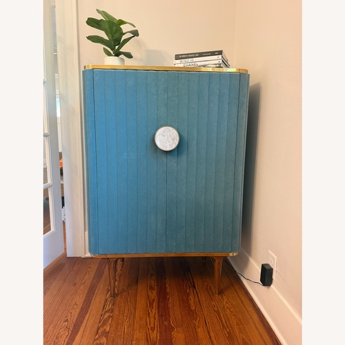 Used Anthropologie Juneau Velvet Bar Cabinet for sale on AptDeco
