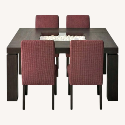 Used Raymour & Flanigan Dark Brown Wood Dining Set for sale on AptDeco