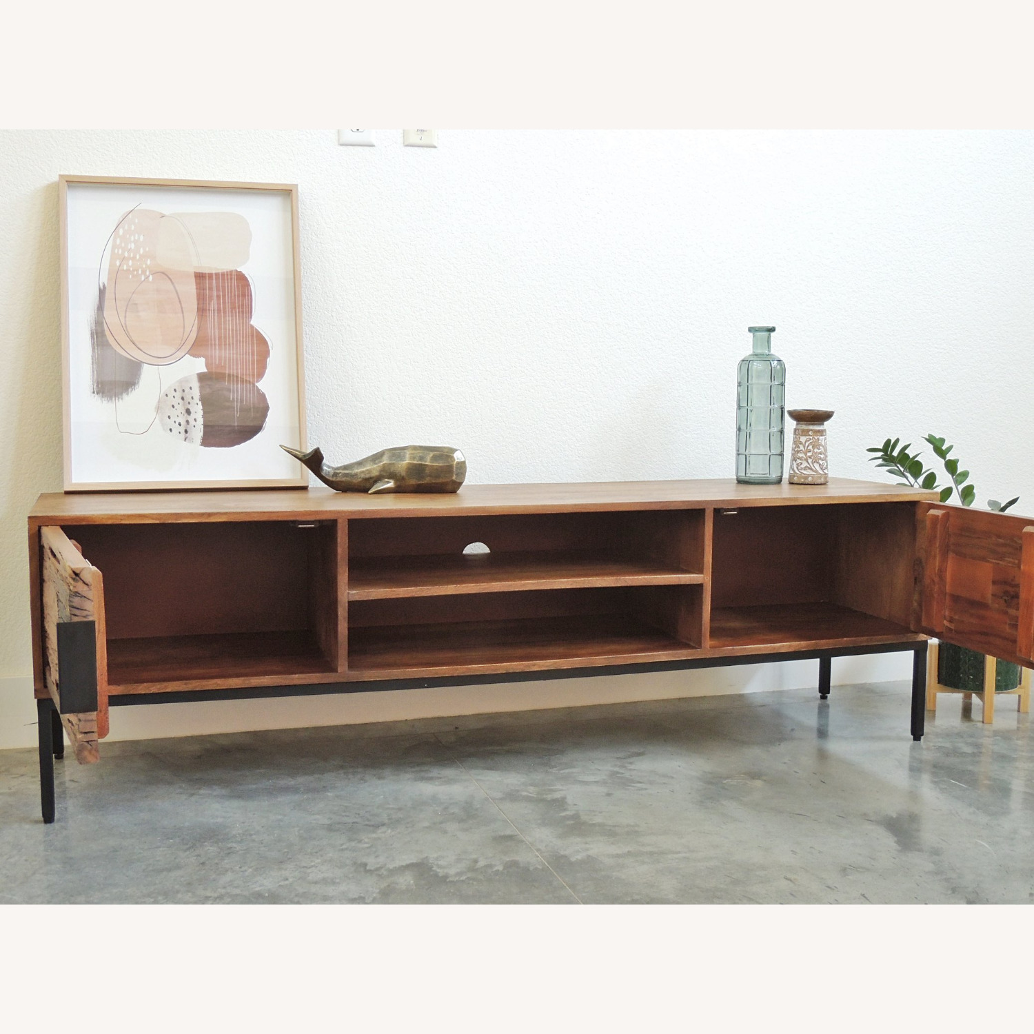 Natural Wood Media Storage - image-2