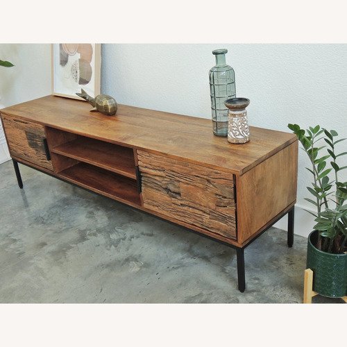 Used Natural Wood Media Storage for sale on AptDeco