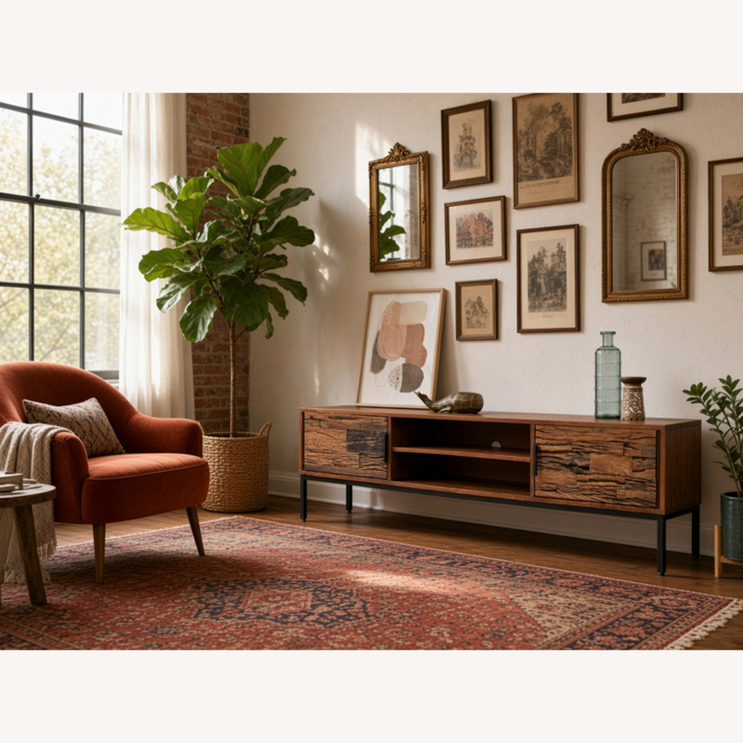 Natural Wood Media Storage - image-5