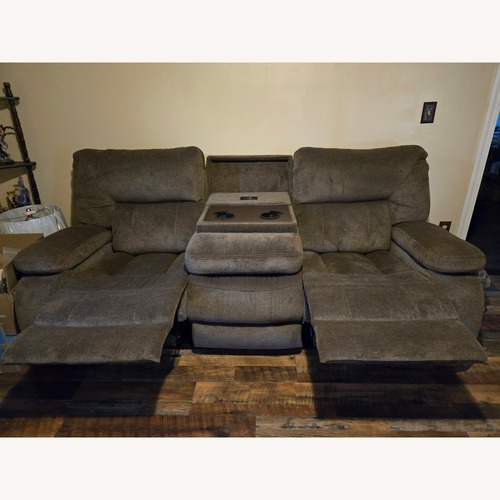 Used Reclining Gray Power Outlets Sofa for sale on AptDeco