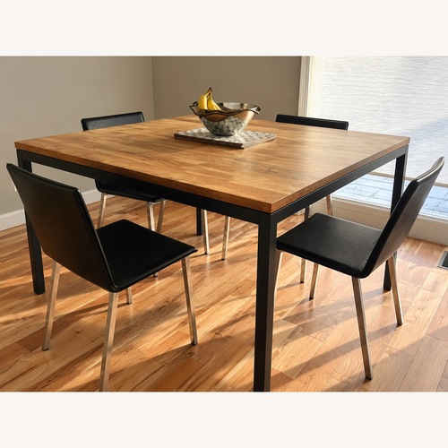 Used West Elm Natural Wood Dining Set for sale on AptDeco