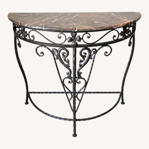Used Half Round Console With Marble Top for sale on AptDeco