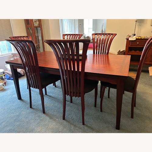 Used Maurice Villency Furniture Dark Brown Dining Set for sale on AptDeco