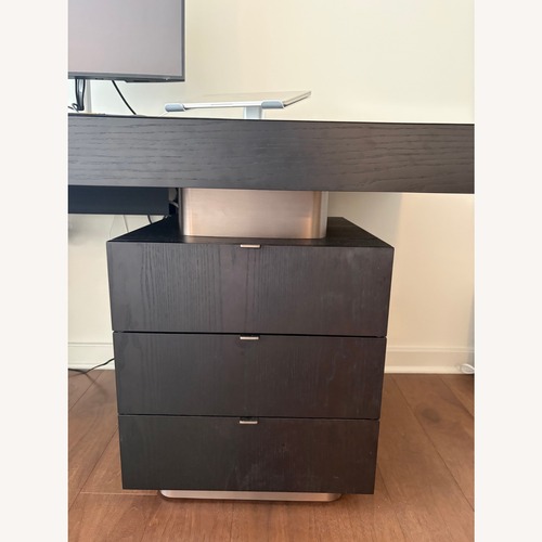 Used Modern Executive Writing Desk 63.5" Espresso Wood for sale on AptDeco