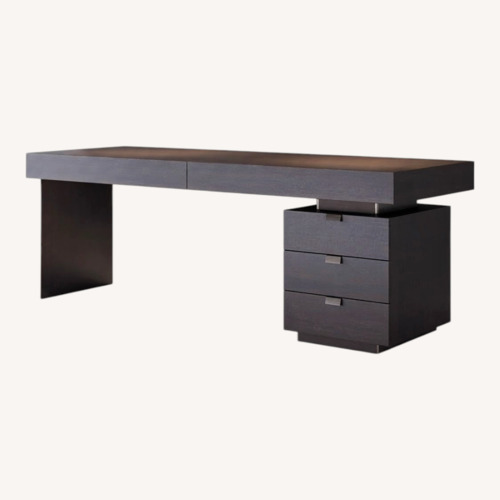 Used Modern Executive Writing Desk 63.5" Espresso Wood for sale on AptDeco