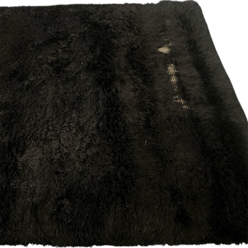 Used Black Flokati Wool Area Rug 6.6' x 9.8'8 for sale on AptDeco