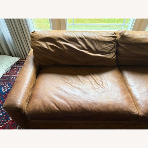 Used Custom Arhaus Fossil Leather 2 Piece Sectional for sale on AptDeco