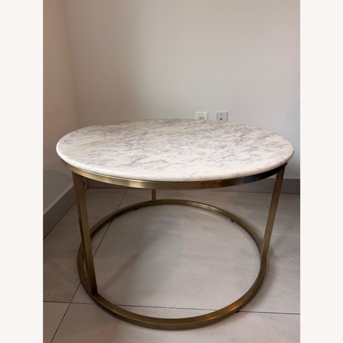 Used World Market Marble Coffee Table 30" for sale on AptDeco