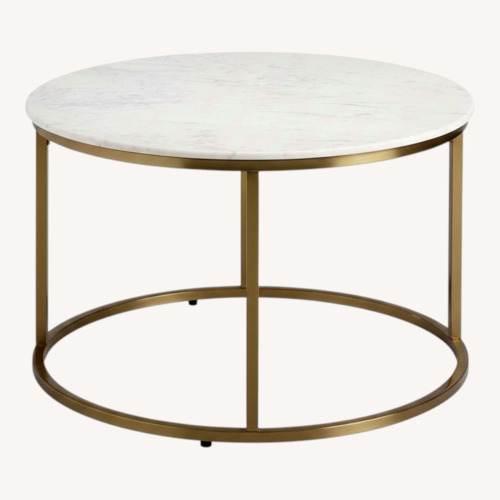 Used World Market Marble Coffee Table 30" for sale on AptDeco
