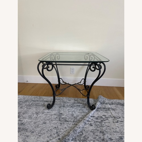 Used Vintage/Antique Finds Dark Brown Glass Side Table for sale on AptDeco