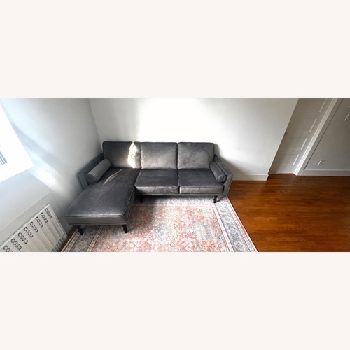 Used Shelton Velvet Reversible Sleeper Sectional for sale on AptDeco