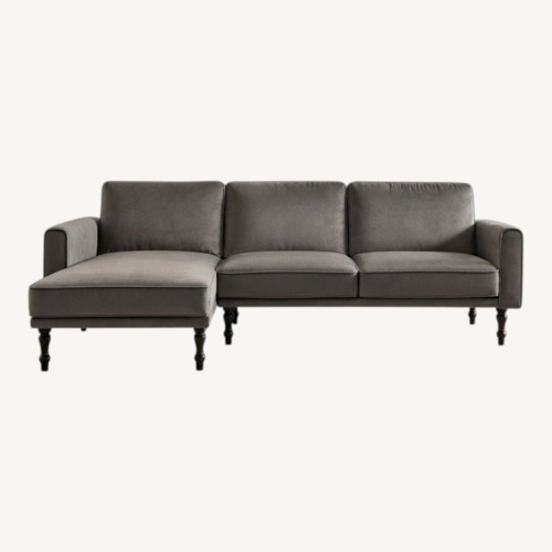 Used Shelton Velvet Reversible Sleeper Sectional for sale on AptDeco