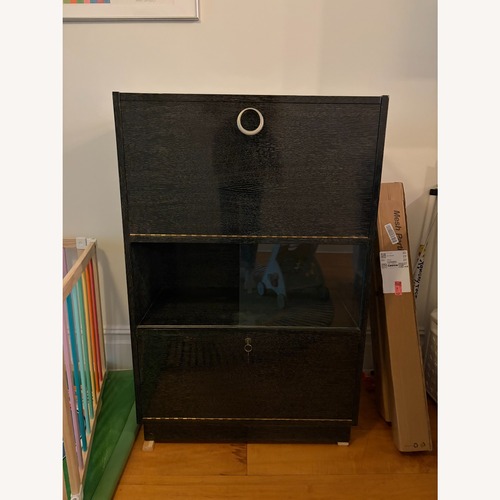 Used Vintage/Antique Finds Black Wood Bar Cart for sale on AptDeco