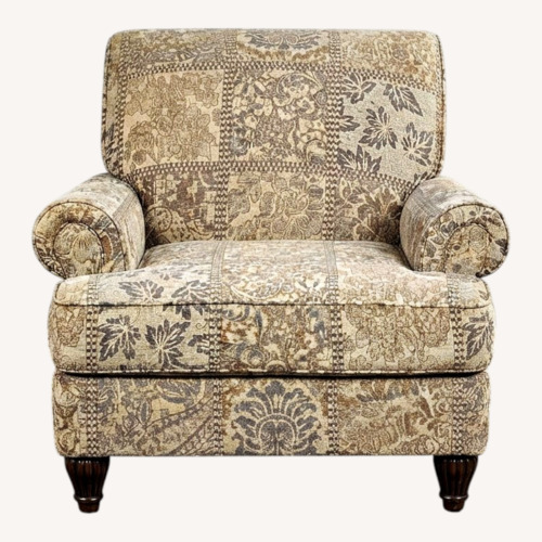 Used Patterned Alan White Armchair with Pillows for sale on AptDeco