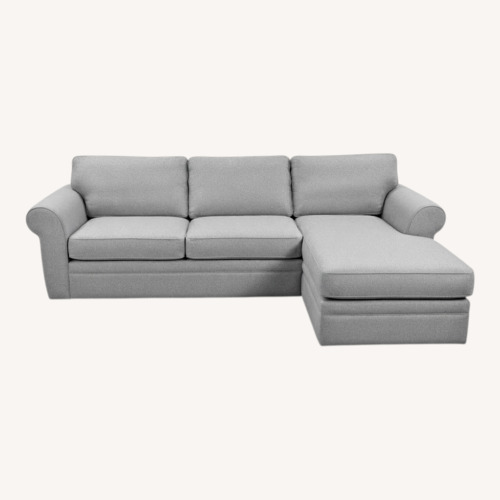 Used Pottery Barn Pearce Grey Fabric Pottery Barn Sectional Sofa for sale on AptDeco