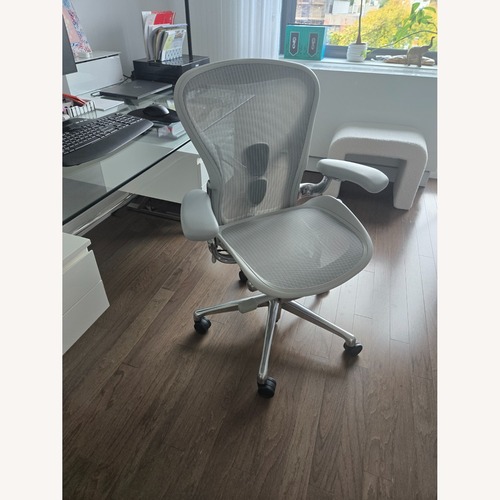 Used Herman Miller Aeron Chair (Size B) in Light Grey for sale on AptDeco