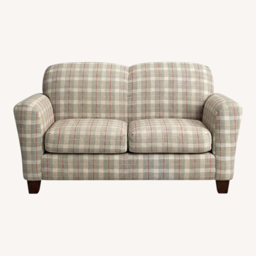 Used Bassett Plaid Fabric Loveseat for sale on AptDeco