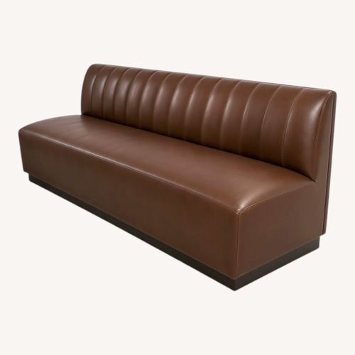 Used Pottery Barn Dark Brown Leather Benches for sale on AptDeco