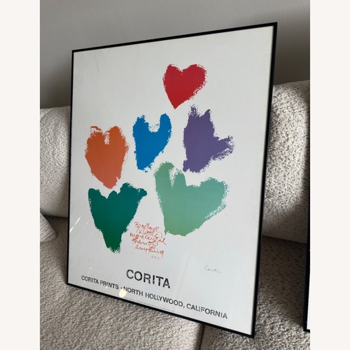 Used Framed Corita Kent Love Poster Hearts Print for sale on AptDeco