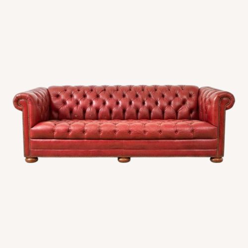 Used Red Leather 3+ Seater Sofa for sale on AptDeco