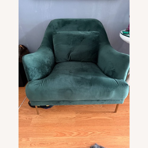 Used World Market Green Velvet Chair for sale on AptDeco