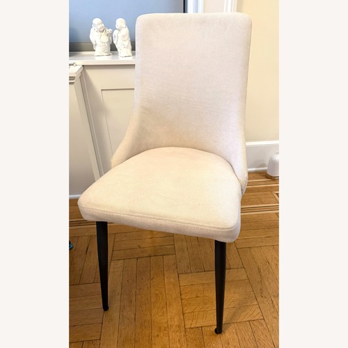 Used 4 Natural Fabric Dining Chairs set for sale on AptDeco