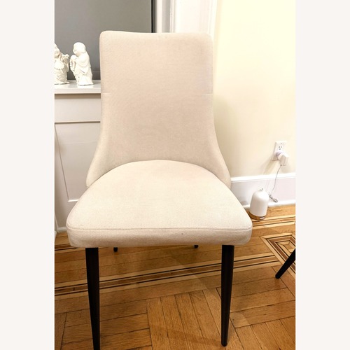 Used 4 Natural Fabric Dining Chairs set for sale on AptDeco