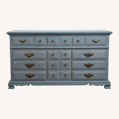 Used Vintage/Antique Finds Light Gray Wood Dresser for sale on AptDeco